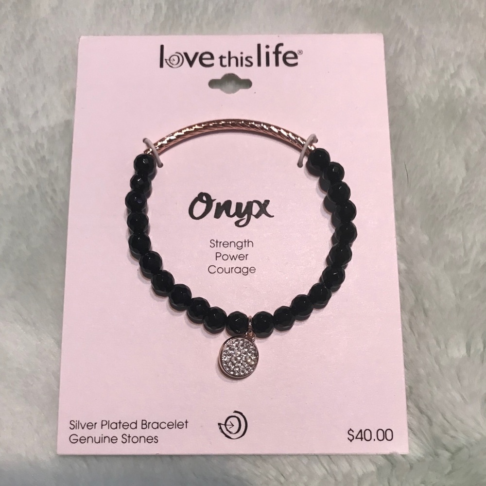 Brand new, never worn love this life onyx bracelet